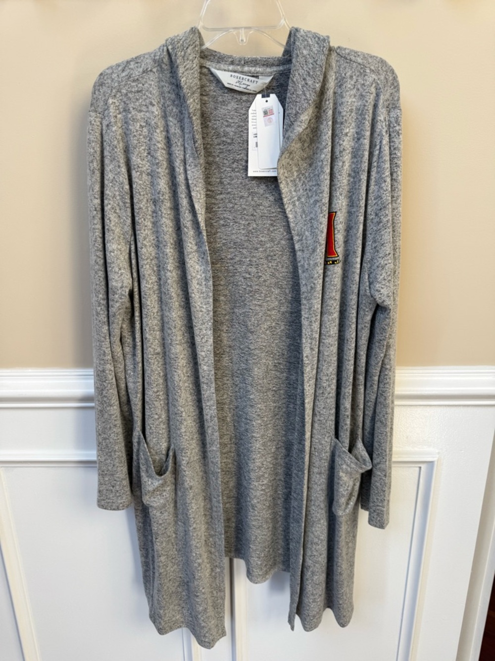 boxercraft Light Gray Open-Front Women's Cardigan
